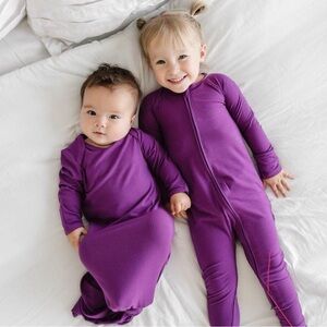 RETIRED Little Sleepies Amethyst Ribbed zippy, size 6-12 months